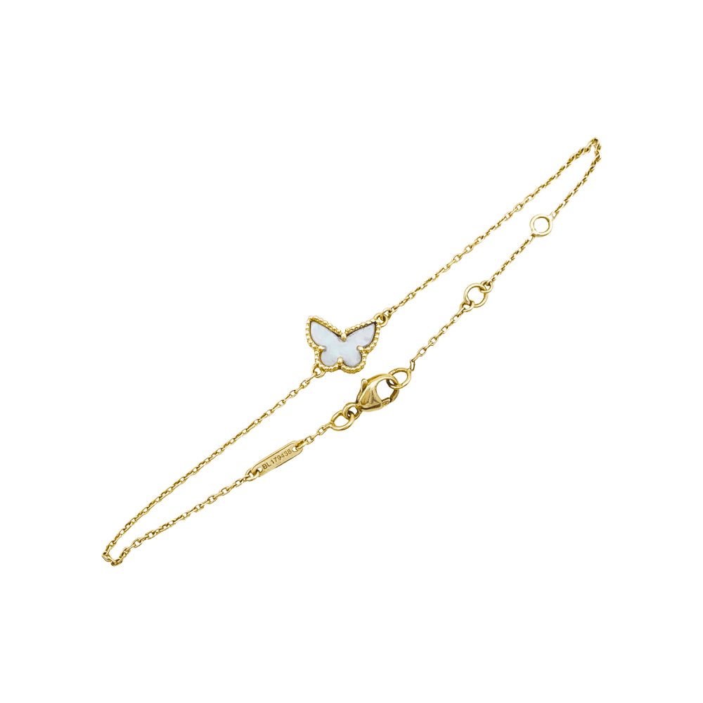 Bracelet Van Cleef & Arpels, "Sweet Alhambra" papillon, or jaune et nacre.