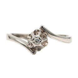Bague Solitaire en or blanc et diamant
