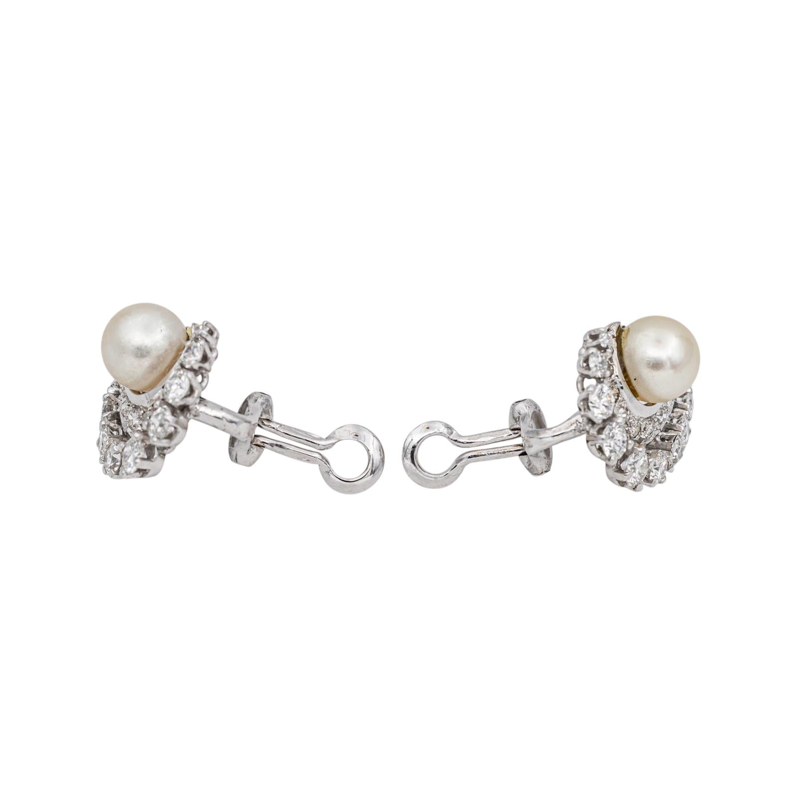 Boucles d'oreilles Or blanc Perle