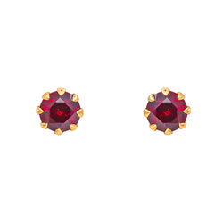 Boucles d'oreilles Puces  Or jaune  Rubis