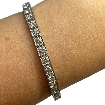 Bracelet Ligne en or blanc et diamants