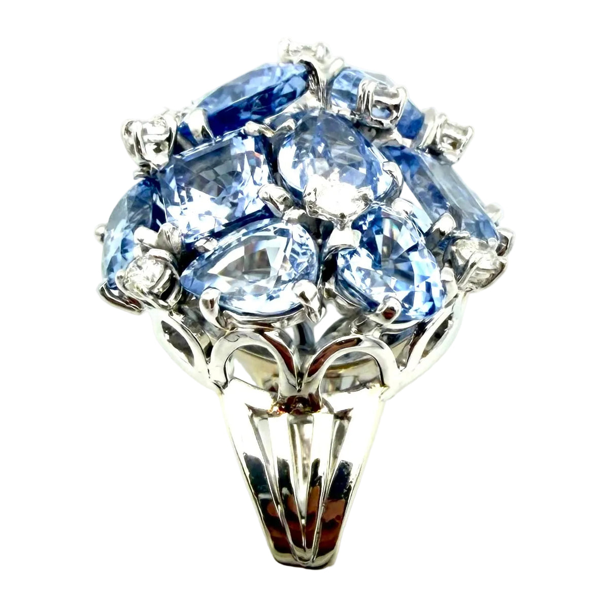 Bague Cocktail SEAMAN SCHEPPS "Bubbles" en or blanc, saphirs et diamants