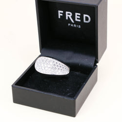 Bague Jonc FRED "Candy" en or blanc et diamants