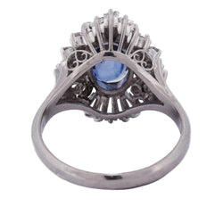 Bague Entourage en platine, saphir et diamants