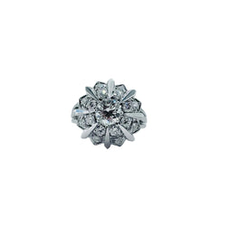 Bague Entourage en or blanc, platine et diamants