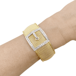 Montre secrète Jaeger-Lecoultre, « Ceinture », or jaune, or blanc, diamants.