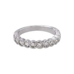 Bague Demi-alliance Or blanc Diamant