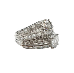 Bague Toi & Moi en platine et diamants