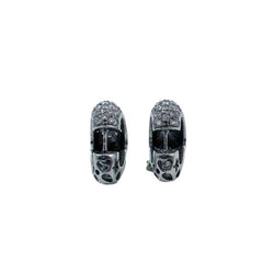 Boucles d'oreilles Créoles Coeur en or blanc et diamants