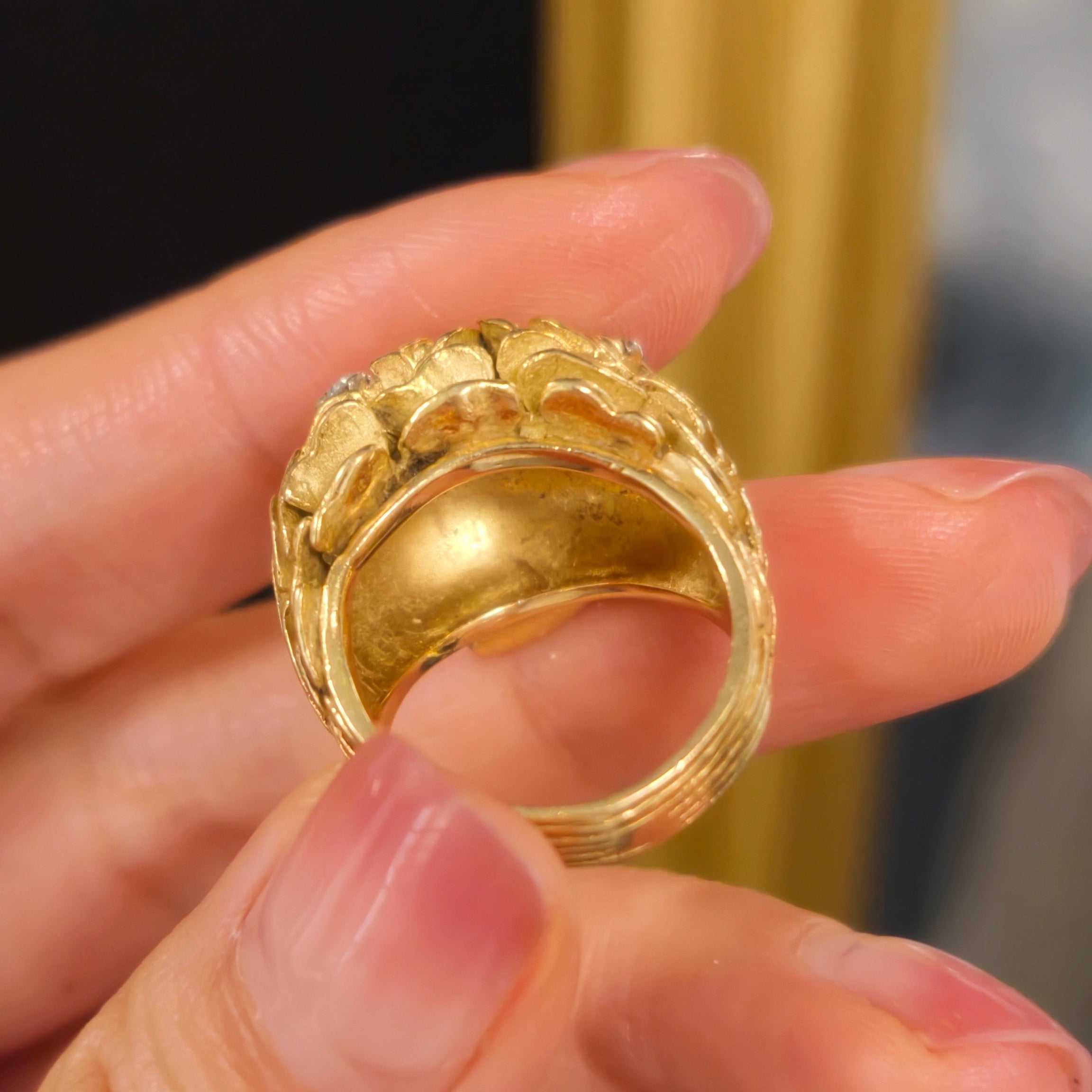 Bague Cocktail en or jaune et diamants