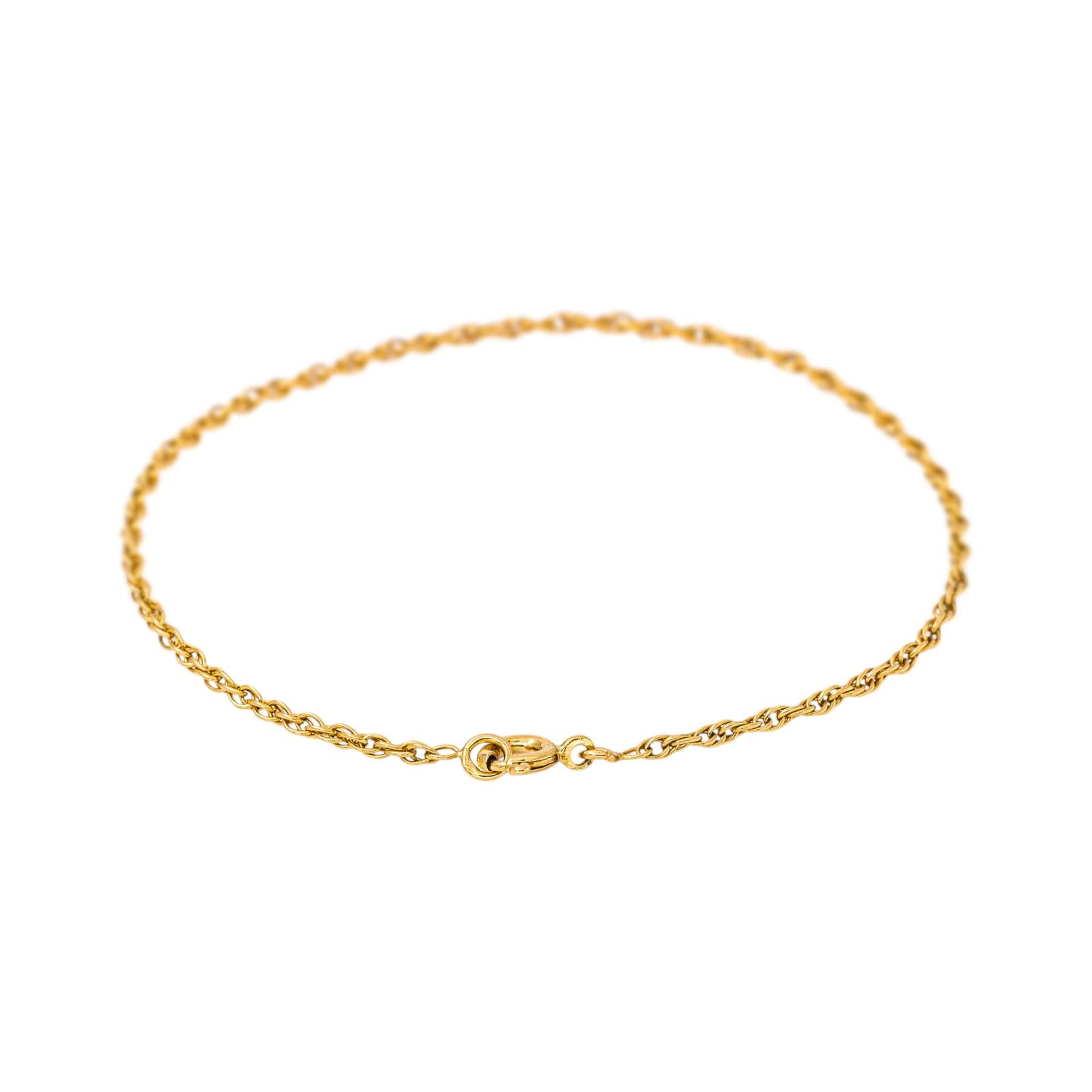 Bracelet  Maille forçat double torsadée  Or jaune