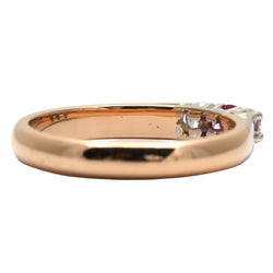 Bague Trilogie en or blanc, or jaune, rubis et diamants