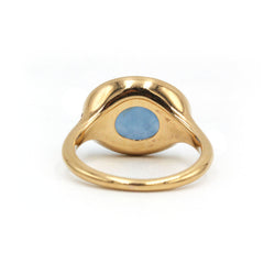 Bague  en or jaune, diamants et calcédoine