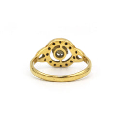Bague en or jaune, platine et diamants