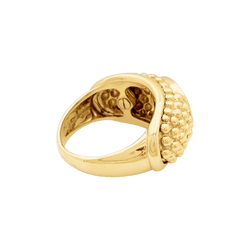 Bague Hérail, "Babul Work", or jaune, tourmaline rose.
