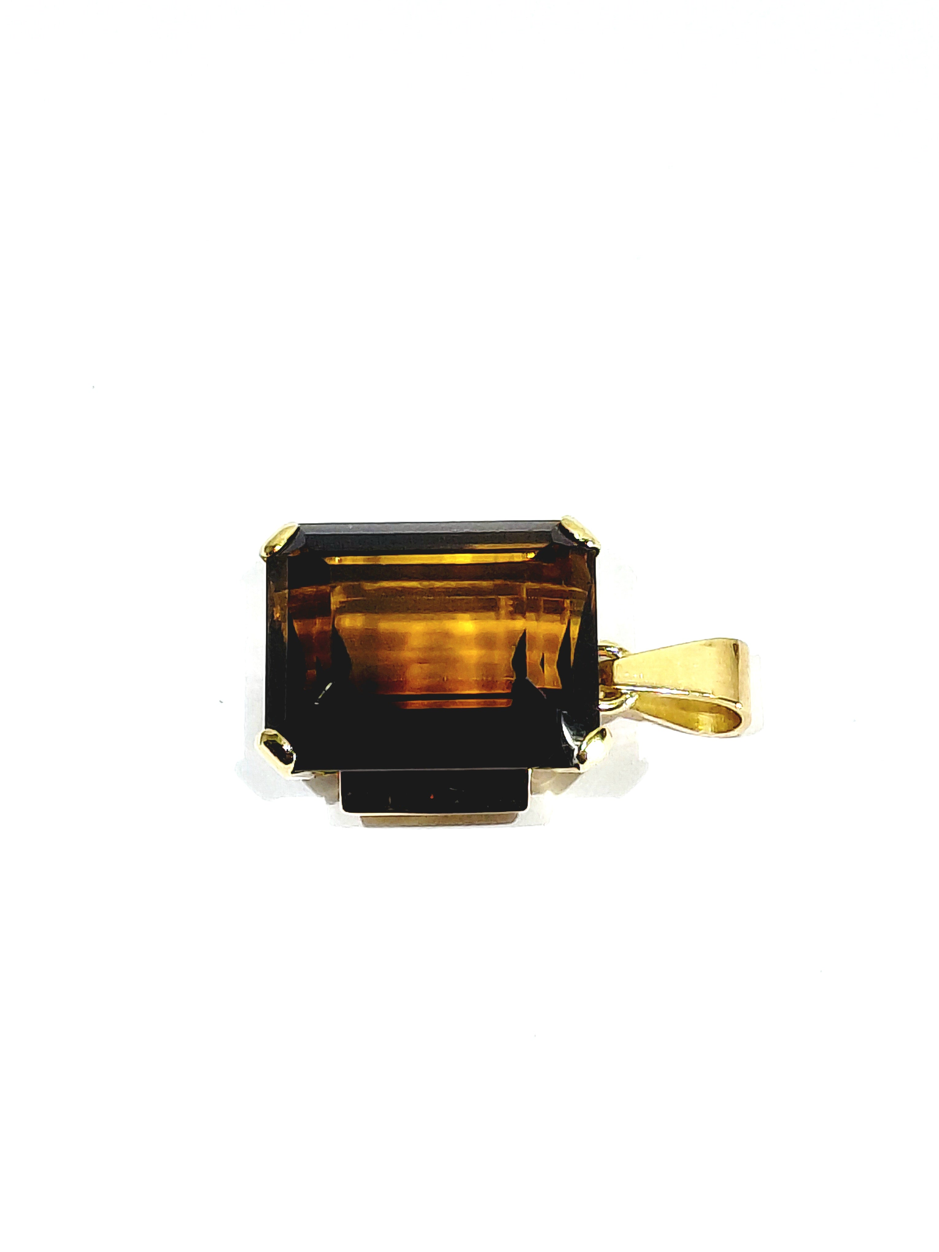 Pendentif en or rose et citrine