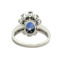 Bague Marguerite en or blanc, saphir et diamants