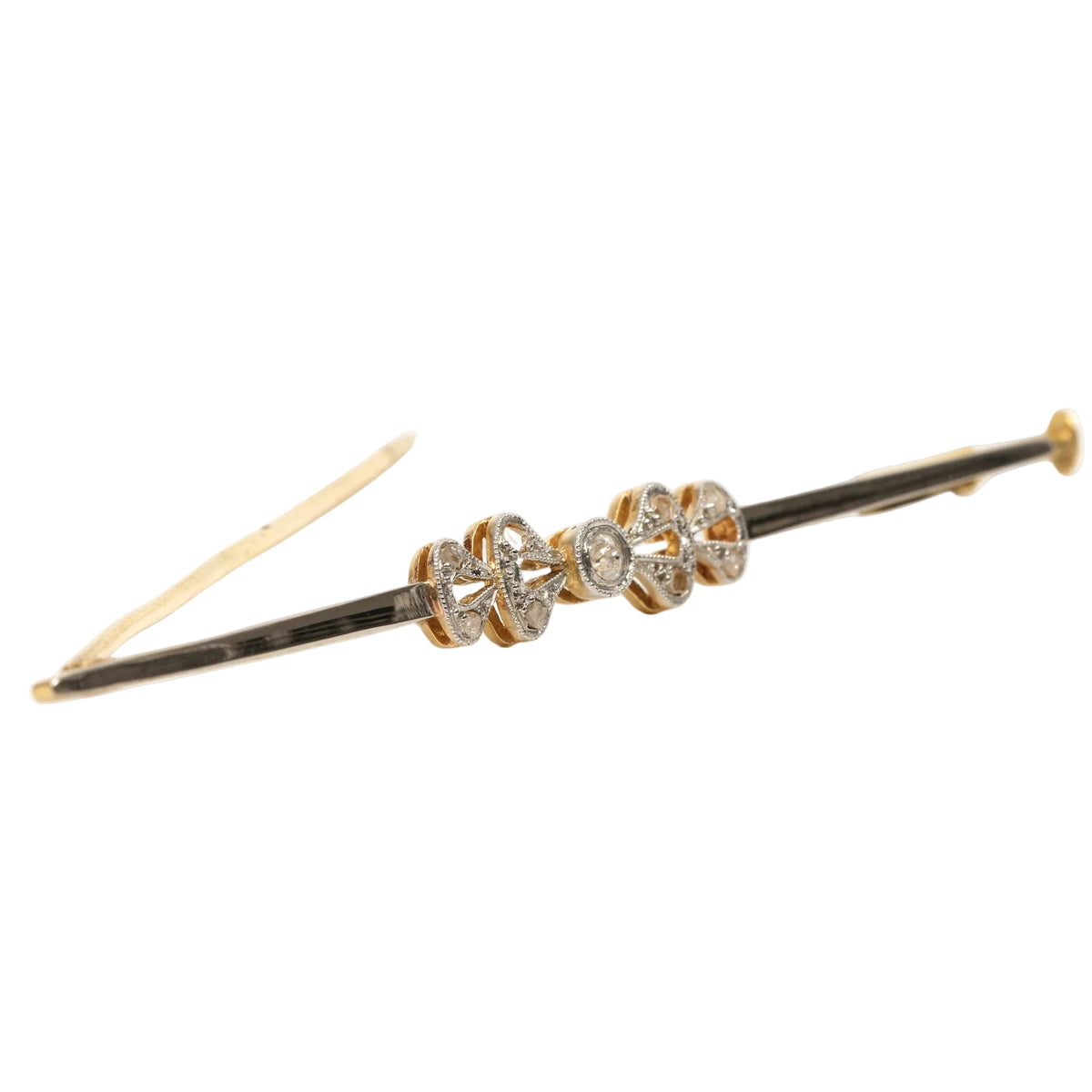 Broche Épingle en or blanc, or jaune et diamants