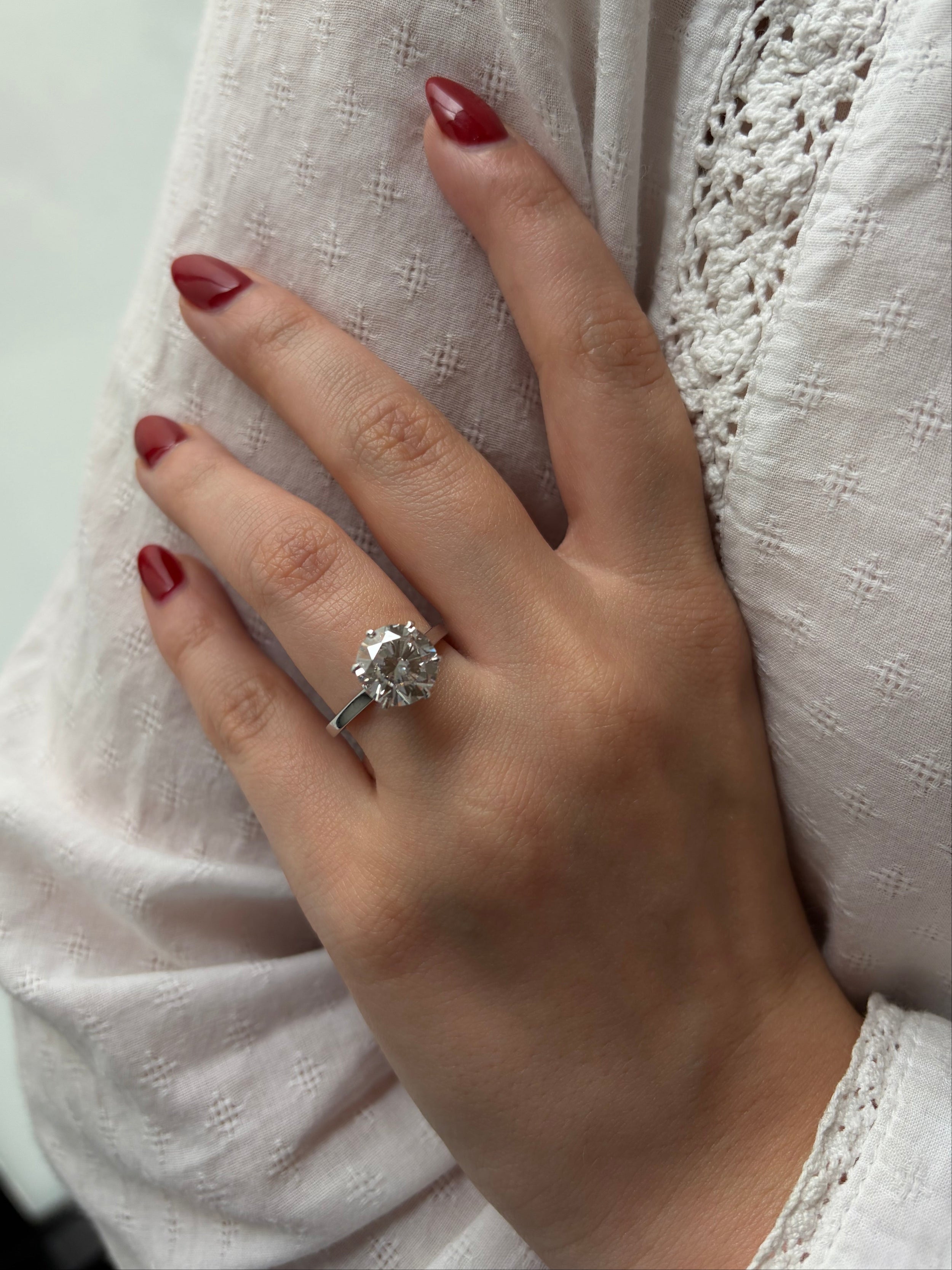 Bague Solitaire en or blanc, platine et diamant