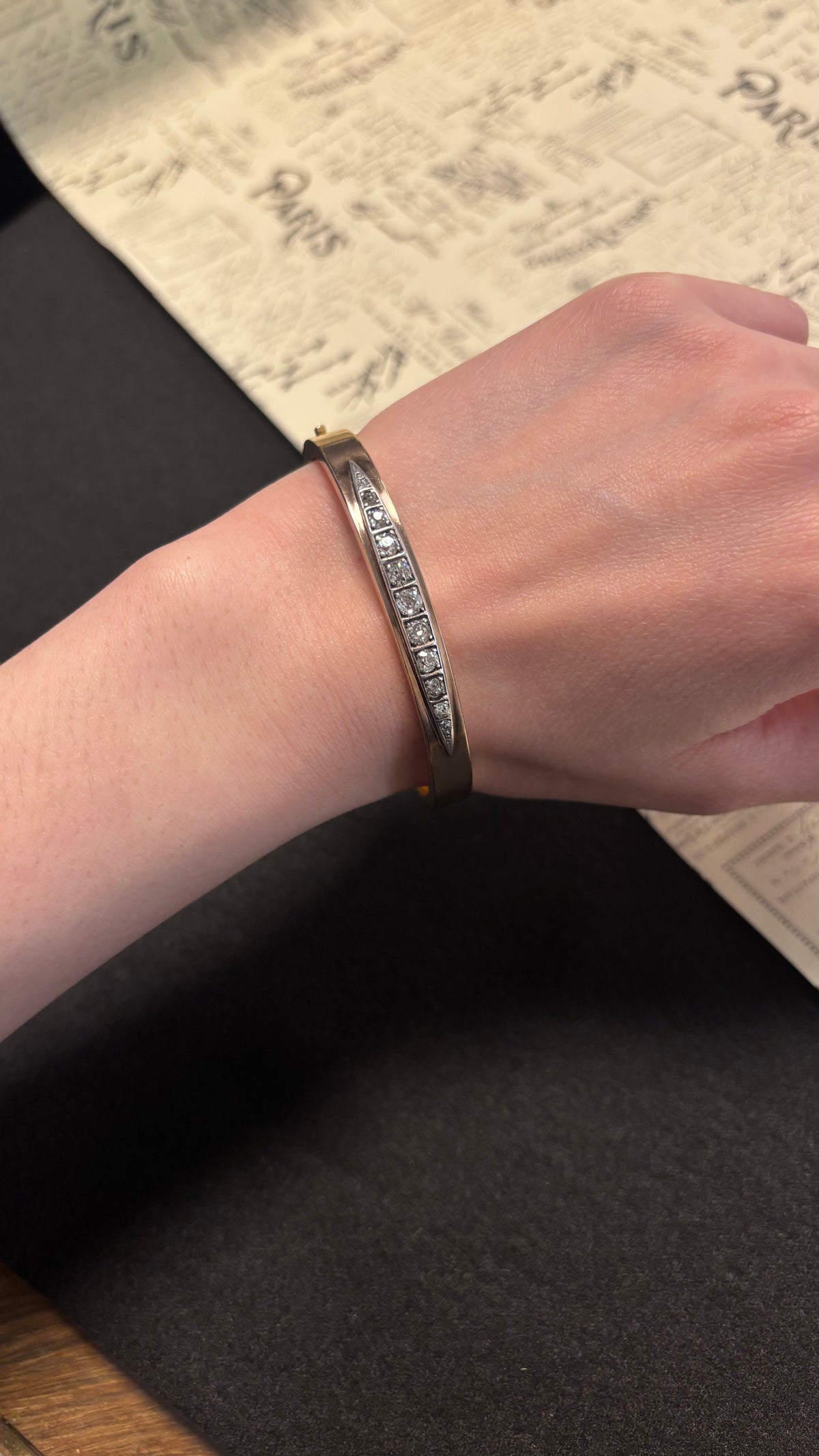 Bracelet Jonc en or jaune et diamants