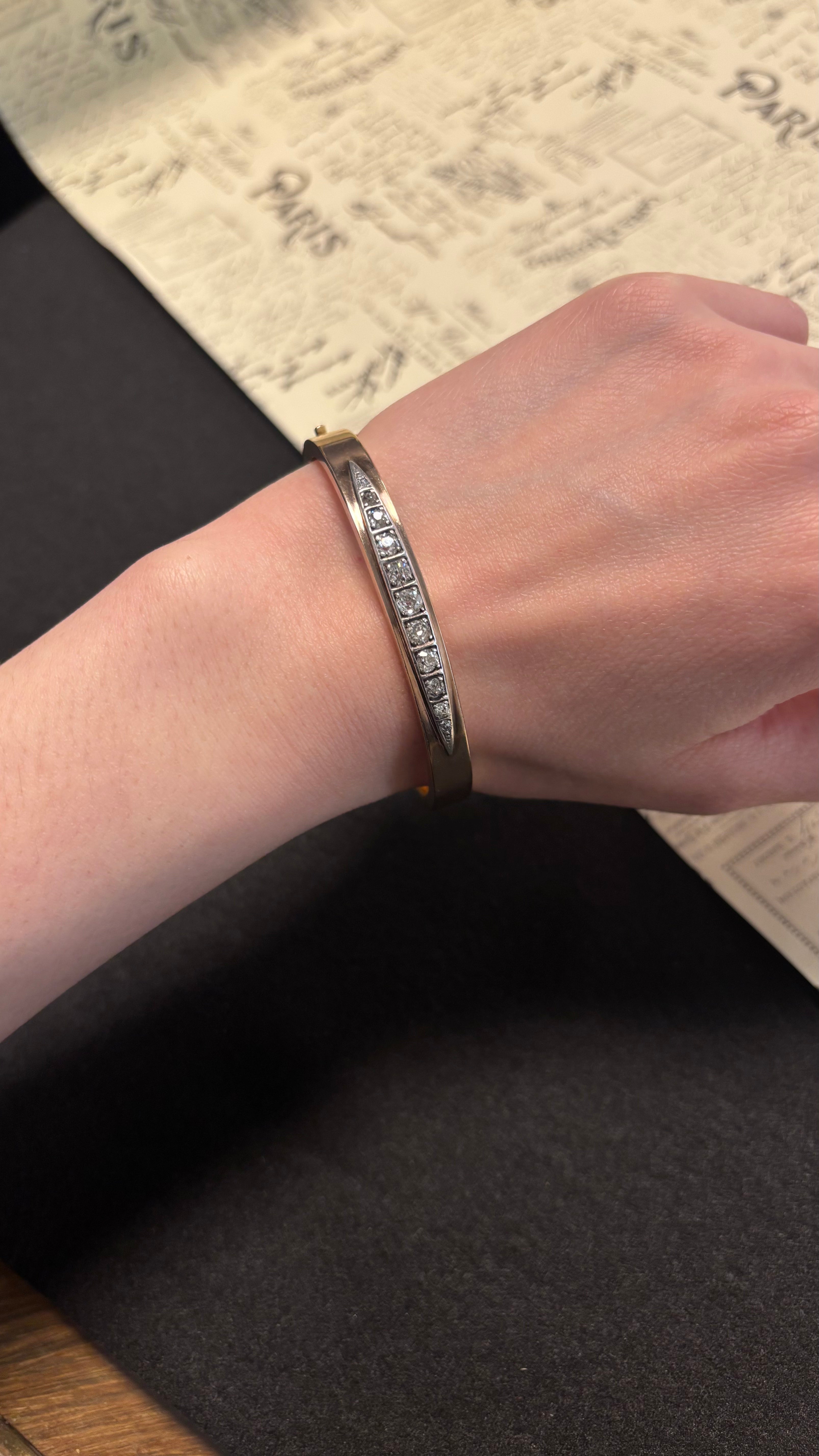 Bracelet Jonc en or jaune et diamants