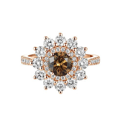 Bague Entourage GEMMYO "Lefkos" en or rose et diamants