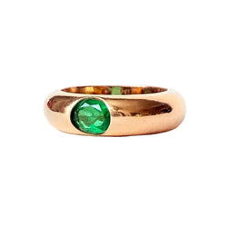 Bague Jonc en or jaune et émeraude