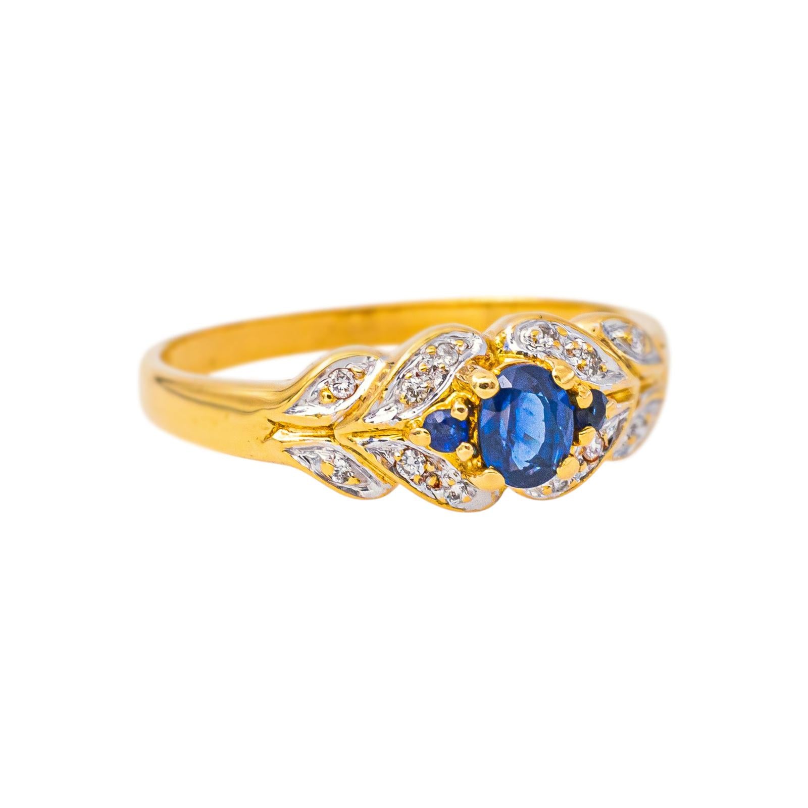 Bague Or jaune Saphir