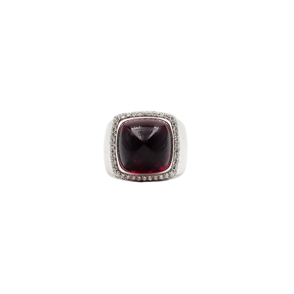 Bague FRED "Pain de sucre" en or blanc, tourmaline rose et diamants