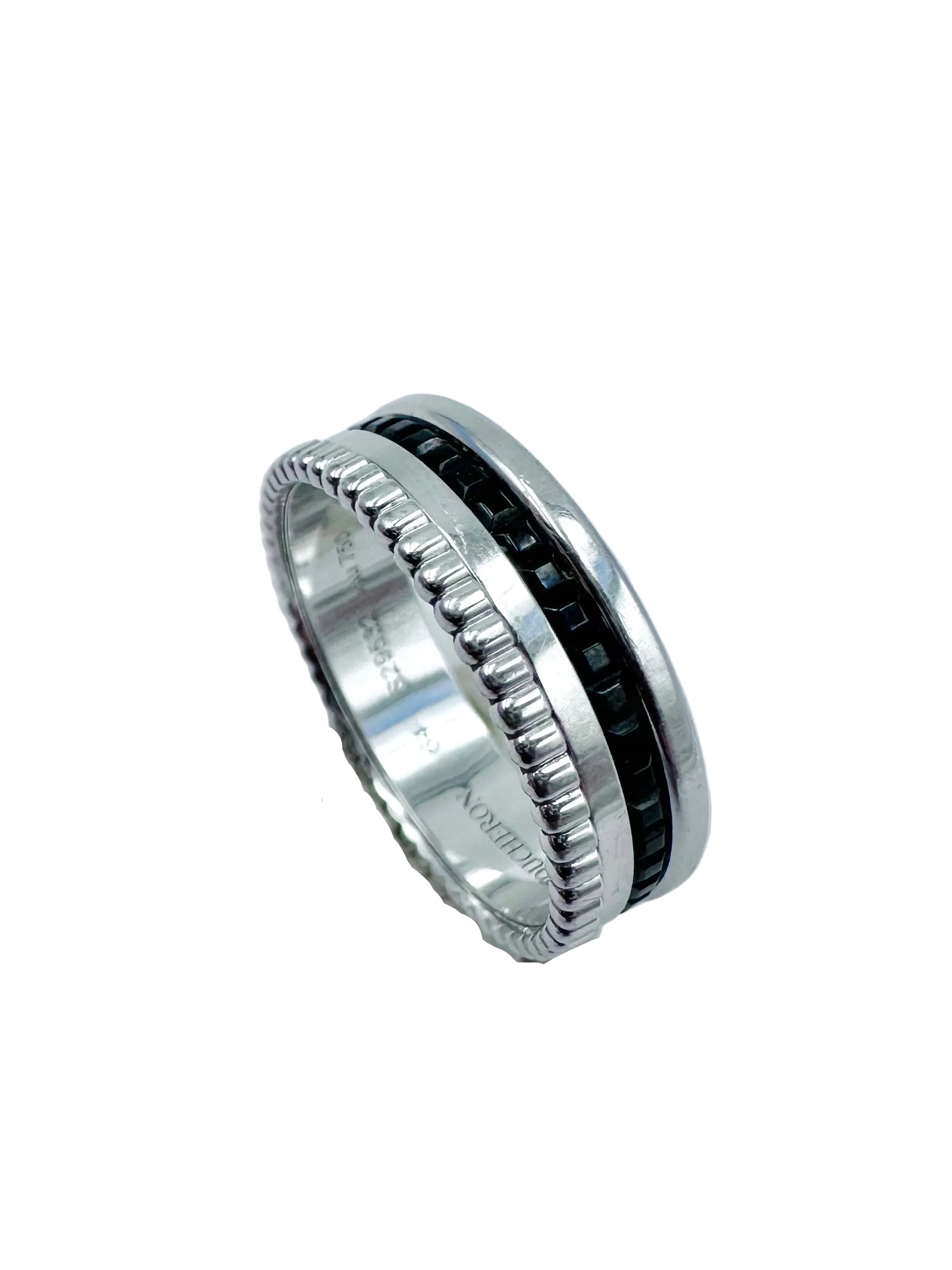 Bague BOUCHERON "Quatre Black Edition" en or blanc et PVD noir