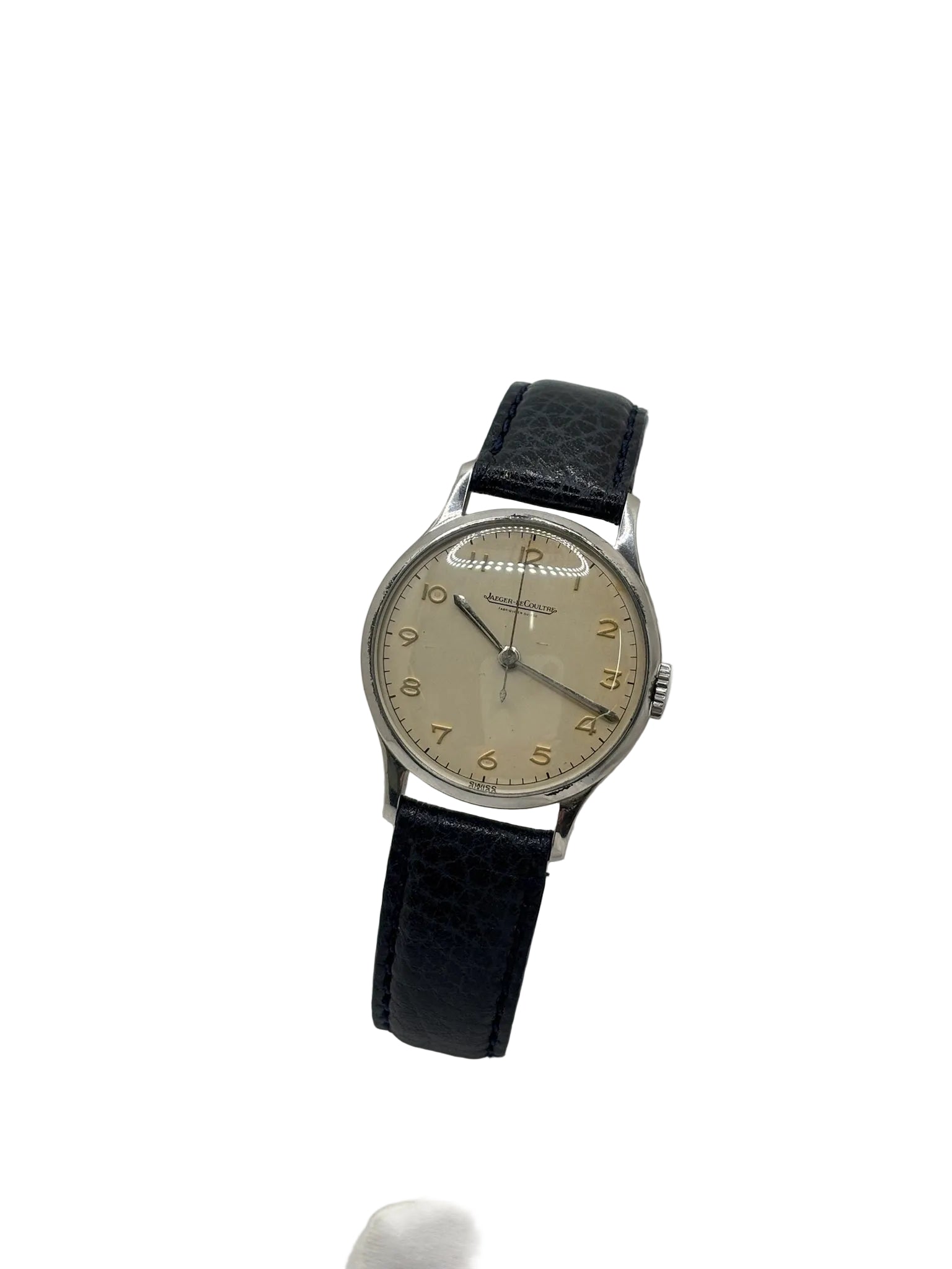Montre JAEGER-LECOULTRE en acier et cuir