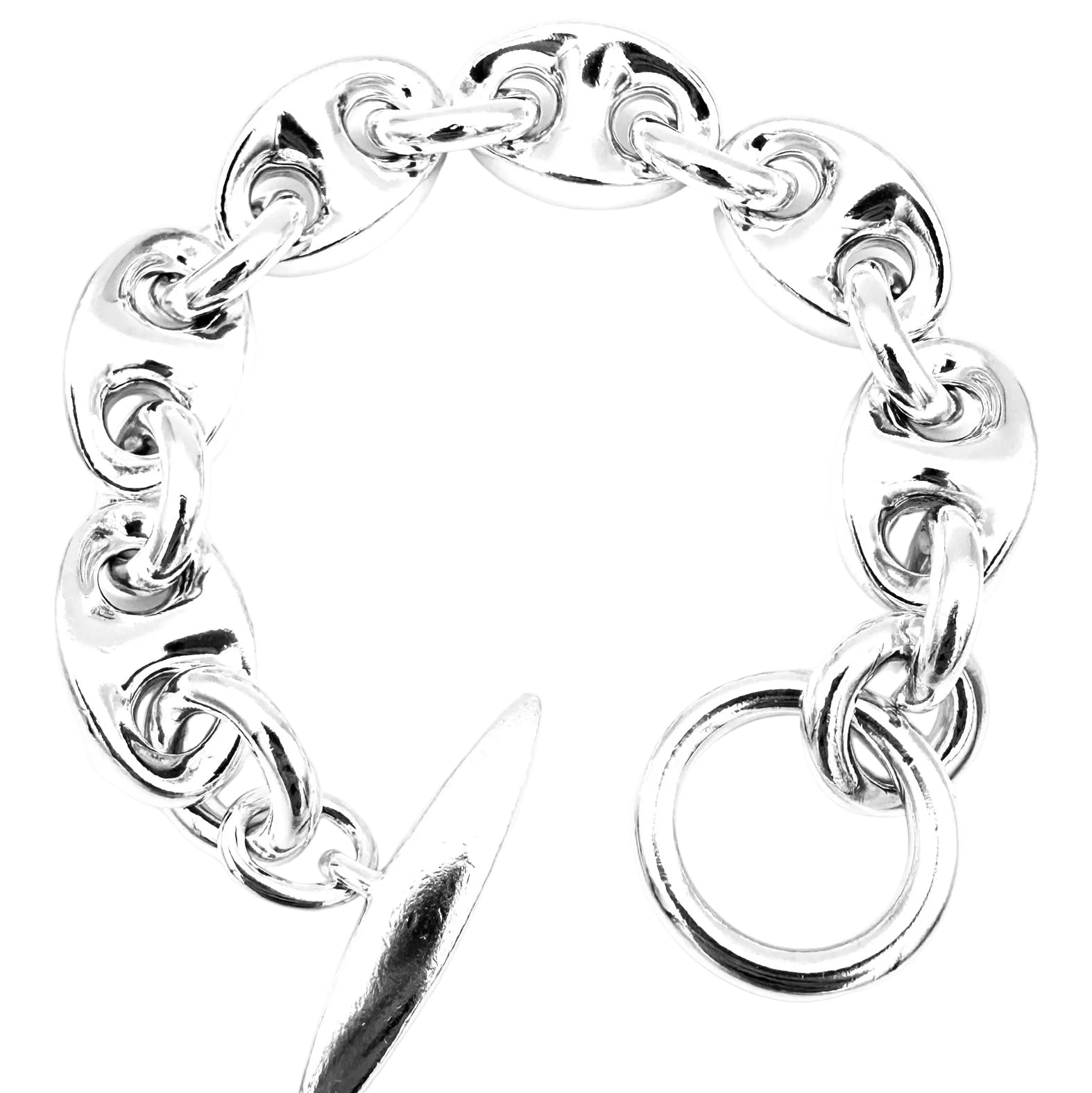 Bracelet Maille HERMÈS "Neptune" GM en argent