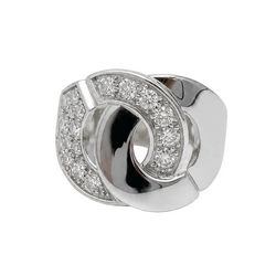 Bague Pavée DINH VAN "Menottes" en or blanc et diamants