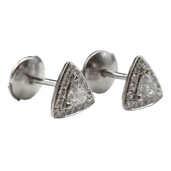 Boucles d'oreilles Puces en or blanc et diamants