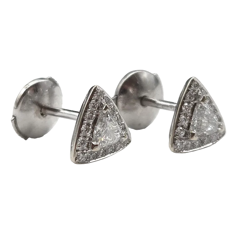 Boucles d'oreilles Puces en or blanc et diamants