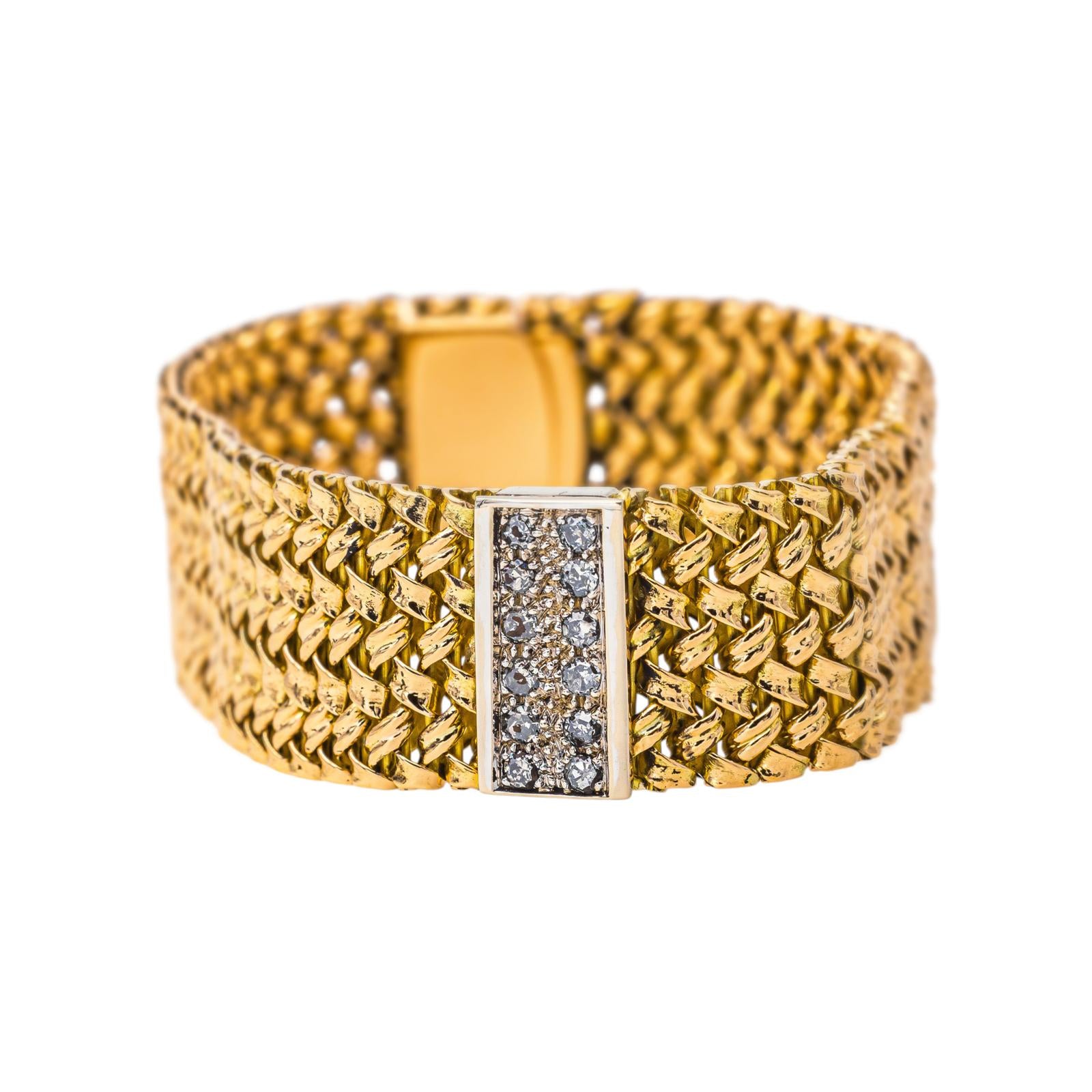 Bracelet Manchette Or jaune Diamant