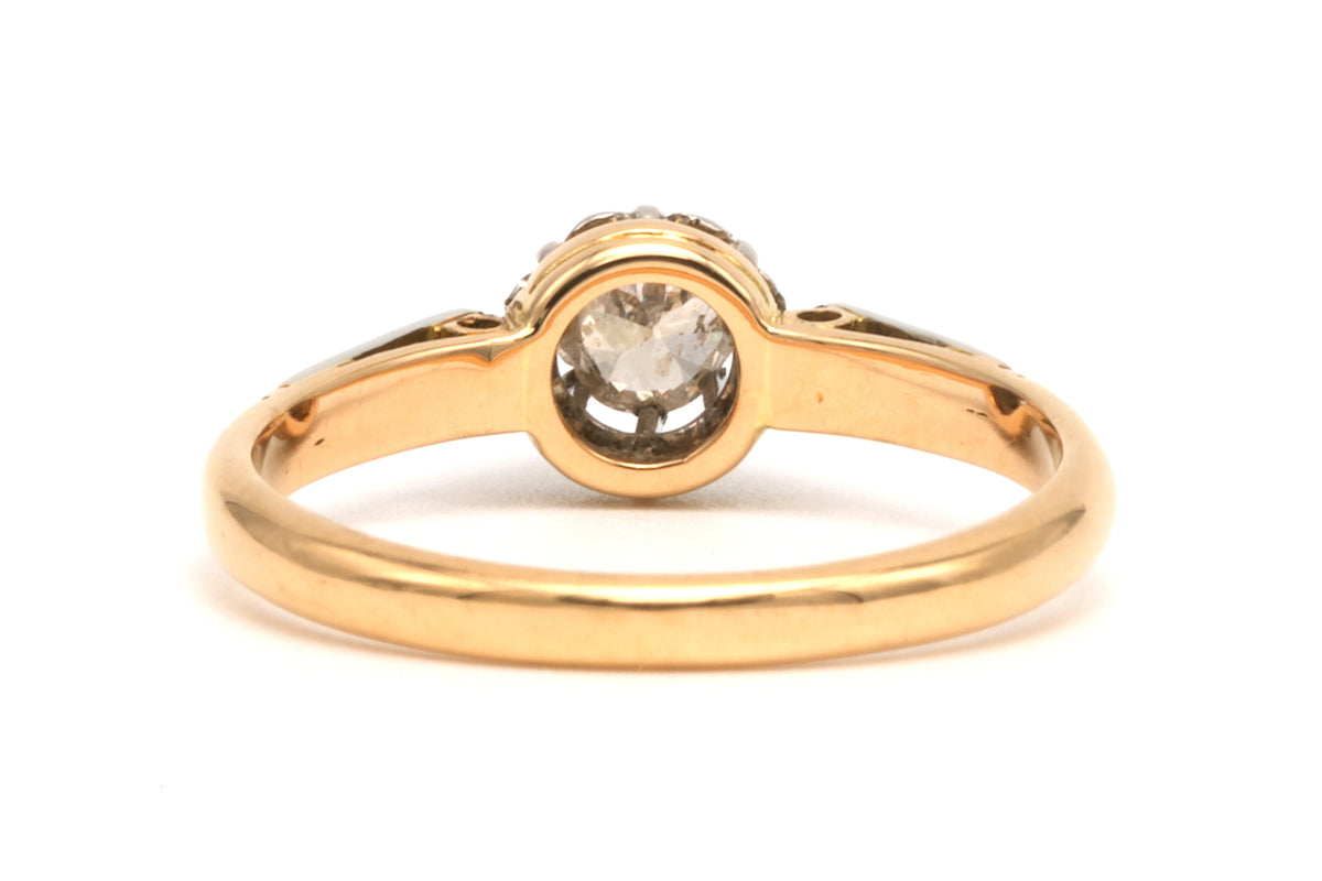 Bague Solitaire en or jaune et diamant