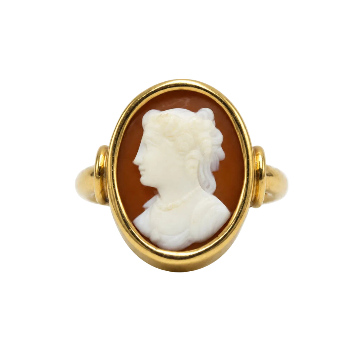 Bague en or jaune et camée