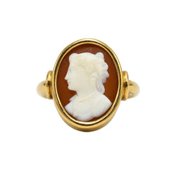 Bague en or jaune et camée