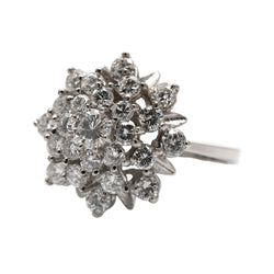 Bague Marguerite en or blanc et diamants