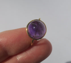 Bague Cocktail en or jaune et améthyste