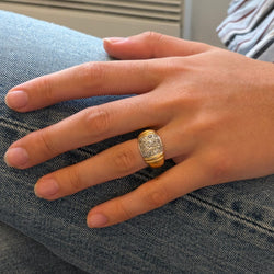 Bague Jonc en or blanc, or jaune et diamants