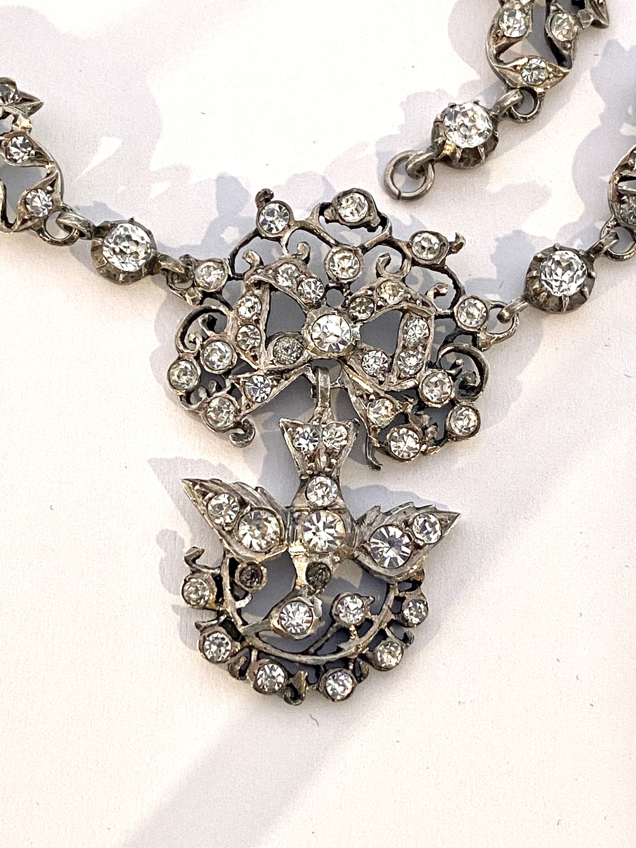 Collier Saint Esprit en argent et strass, vers 1815/1830