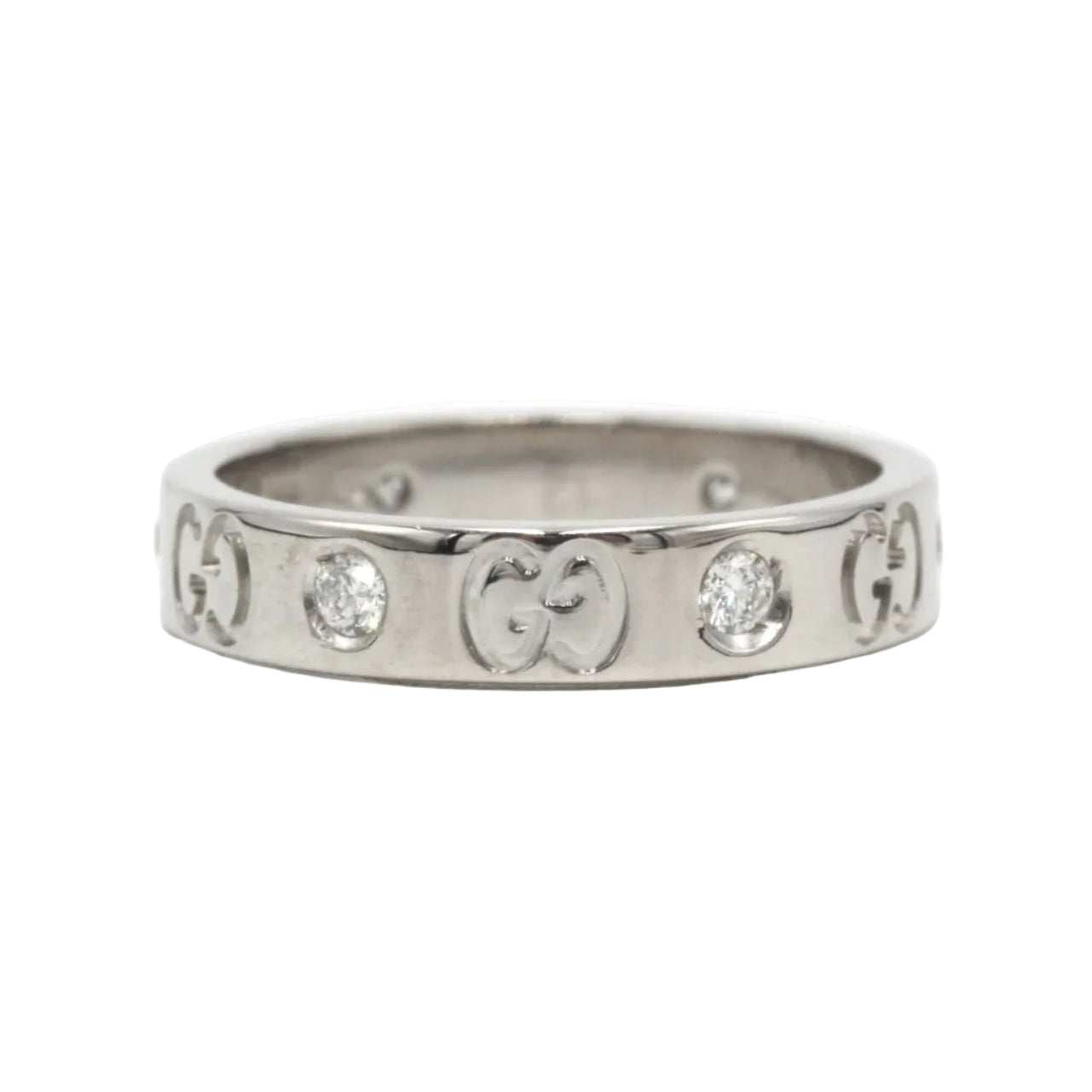 Bague GUCCI "Icon" en or blanc et diamants