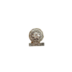 Boucles d'oreilles Clips Art Déco en platine, or jaune et diamants