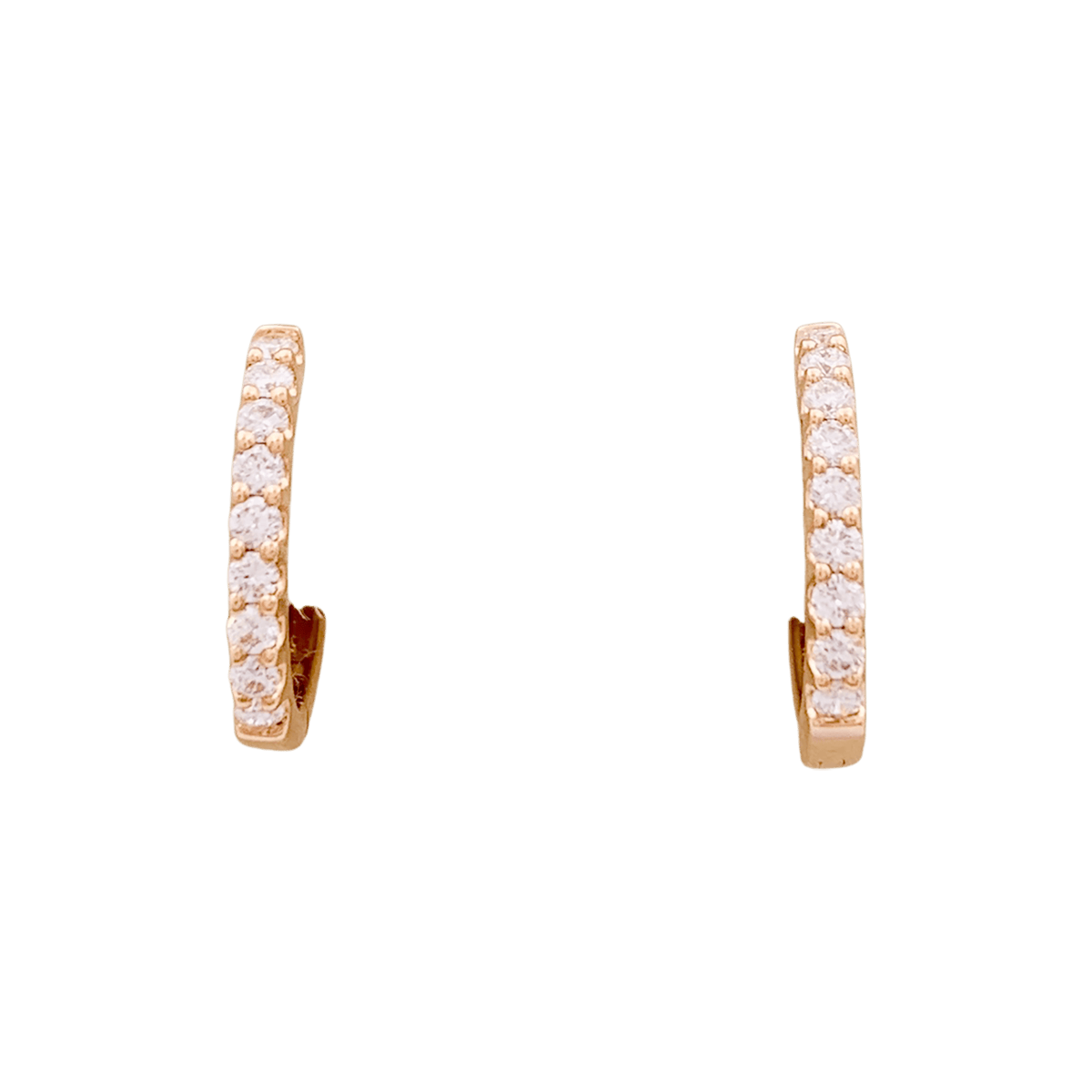 Boucles d'oreilles Créoles en or rose et diamants