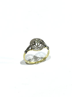 Bague cible en or jaune et diamants
