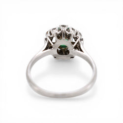 Bague Marguerite MELLERIO en platine, émeraude et diamants