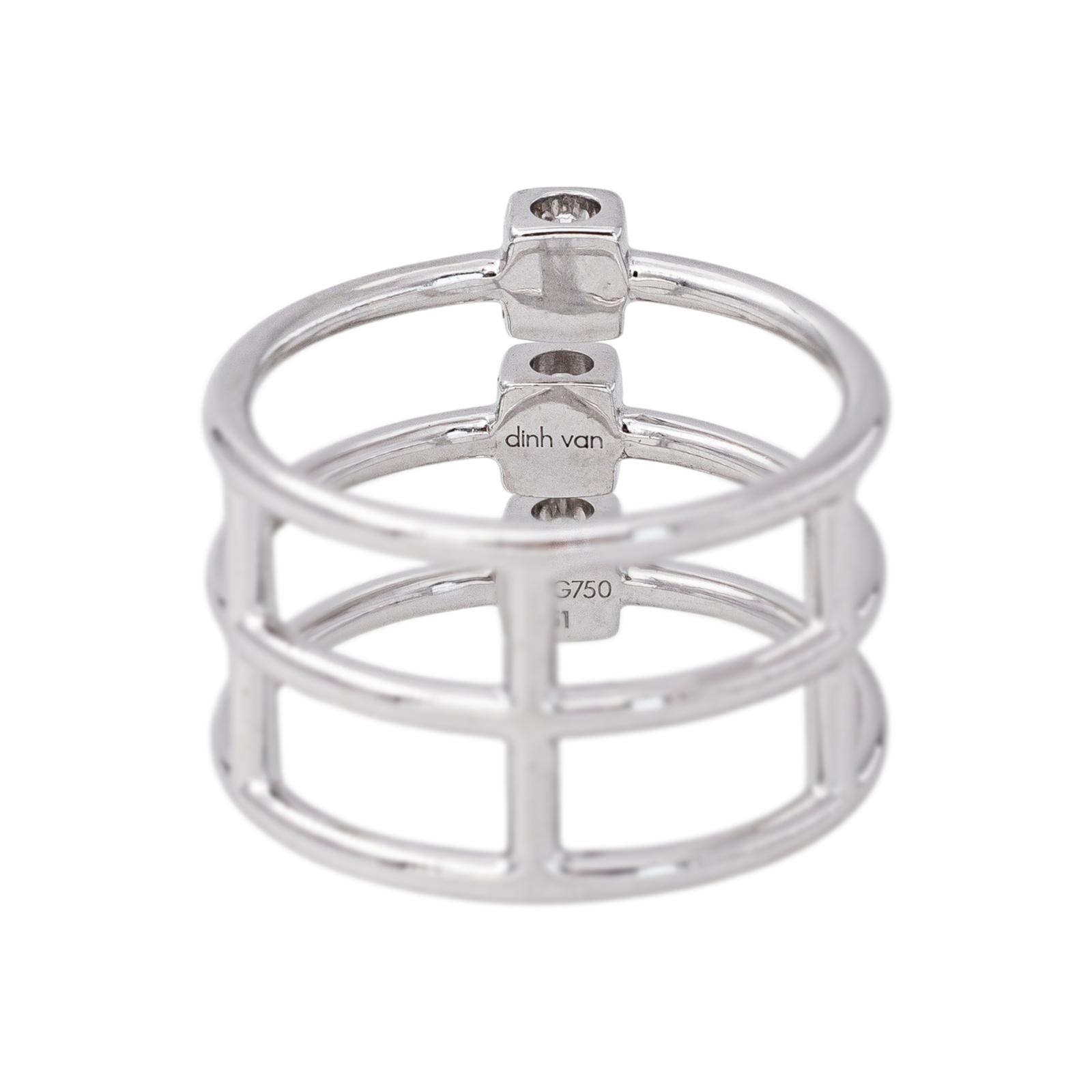 Dinh Van Bague Le cube Or blanc Diamant