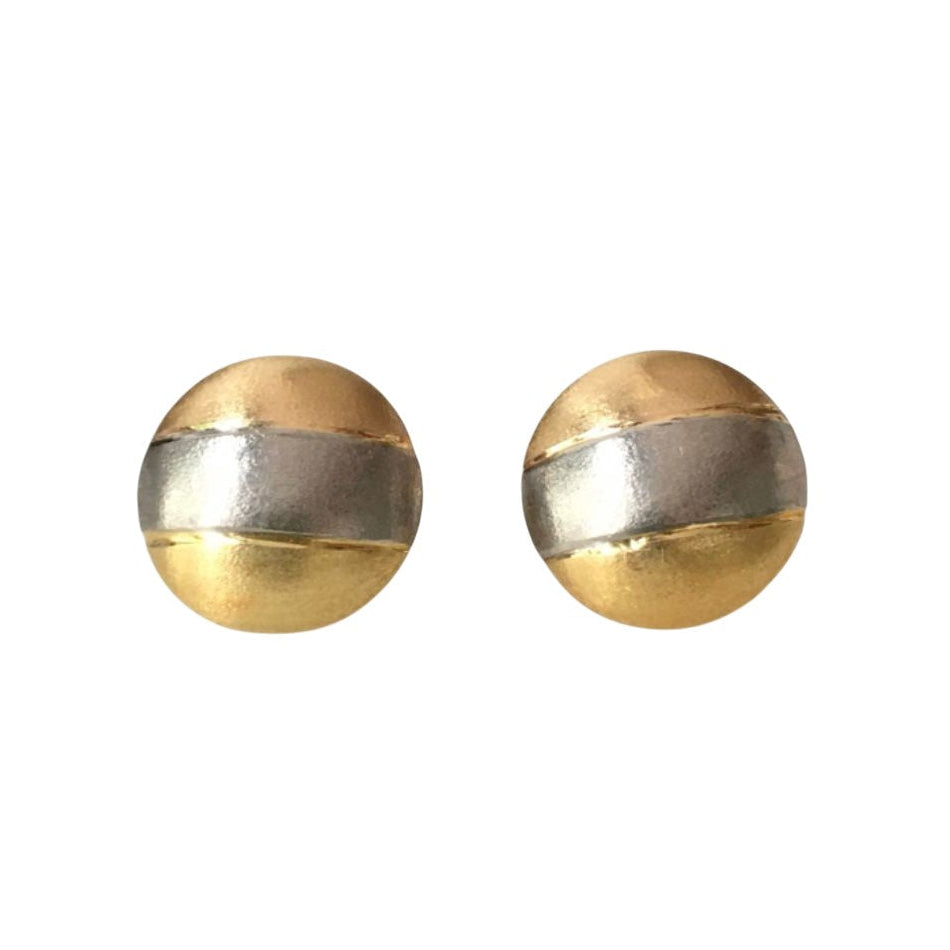 Boucles d'oreilles Puces en or blanc, or jaune et or rose